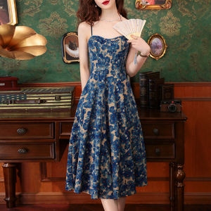 European High-end New Trendy Petite Multi-match Floral Dress