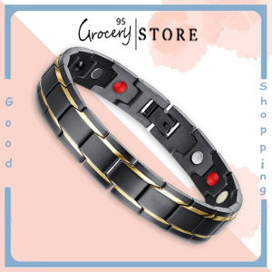 [Pengiriman cepat]Fashion Gelang Kesehatan Bio Magnetik Pria dan Wanita Gelang Stainless Steel Energi Anti Kelelahan Anti Radiasi Gelang Perhiasan Mewah