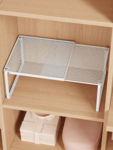 Expandable Multi-Layer Wardrobe Organizer Metal Storage Shelf Space Saver for Clothes Shoes Dormitory Closet Home Organization