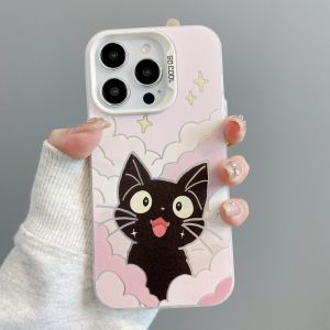 Cute Cat Cartoon Silicone Phone Case for iPhone 17 pro Max 16 15 13 12 11 Compatible with Apple Huawei Xiaomi Soft Air Design