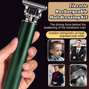 Professional Electric Rechargeable Hairdressing Kit Stainless Steel Hair Blade Clipper Rechargeable Washable Haircutting Machine