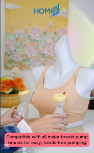 HOMIE Ultra Comfort Nursing Bra–Breathable & Supportive for Breastfeeding Mom/Compatible breast pump
