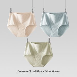 MiiOW | High Waist Pure Cotton Antibacterial Womens Underwear Triangle Shorts Seamless Tummy Control Plus Size Comfortable Briefs