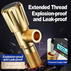 NiuXiang | High Flow Leak-Free Triangle Valve Brass Triangle Valve Supports Hot and Cold Water Outlet G1/2 Connection Port