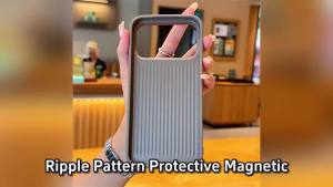 Ripple Pattern Protective Magnetic Shockproof Case For iPhone 17 Air 16 15 Pro Max Plus 16E For Magsafe Water Ripple Magnet Capa