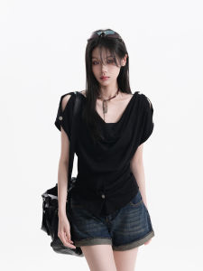 zuocisankon | Off-shoulder Waisted Slimming T-Shirt Female