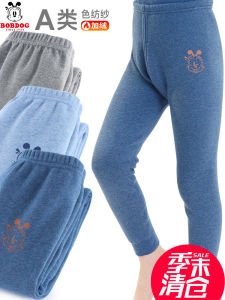 Thickened Fleece Children's Autumn Pants: Single Piece Heat Generating Cotton Wool Pants for Boys - Warm Inner Line Thermal Pants