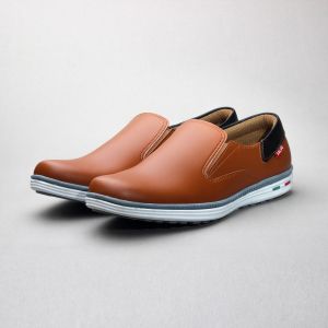 Sepatu Sneakers Pria Slip On RK02-Hitam & Tan - Salvo Shoes