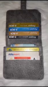 DOMPET KANCING LIPAT KARTU DAN UANG SEMI KULIT