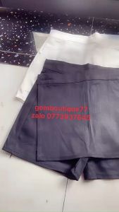 CHÂN VÁY KAKI ĐẮP CHÉO LƯNG CAO CÁCH ĐIỆU LẠ MẮT ULZZANG -2 MÀU ĐEN TRÂNG