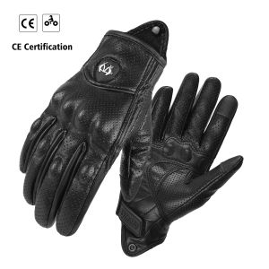 Motorcycle Gloves Summer Leather Motocross Glove Men Women Retro Biker Cycling Motorcyclist Protected Goatskin Mtb Cycling Glove
