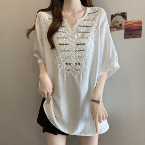 AIYITI | Embroidered Cotton-Linen Loose Fit Summer Shirt