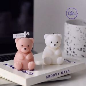 Nến Thơm Handmade TIKIU 3D GẤU NGỒI KUTE Trang Trí Decor Phòng Quà Tặng Phong Cách Hàn Quốc Sáp Đậu Nành Tự Nhiên 2023