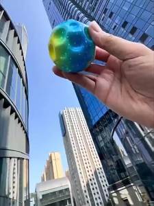 Moon-shaped Anti-fall Soft Ball for Children Colorful Toy High Resilience Inflatable Ball Porous Extreme Outdoor Games 12 Pieces