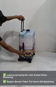 Sarung Pelindung Koper / Bahan Scuba Tebal / Elastis Luggage Cover / Cover Koper stretch Premium