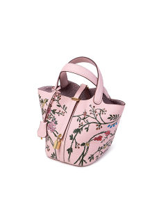MAYERTRIP Original Dream Flower Bucket Bag Womens Top Layer Cowhide Shoulder Crossbody Handbag Fashion Trend Floral Pattern