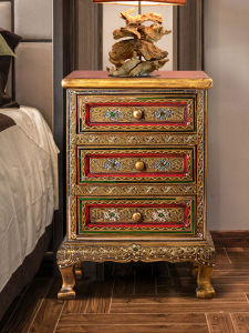 YILI | Retro Bedside Drawer Storage Cabinet