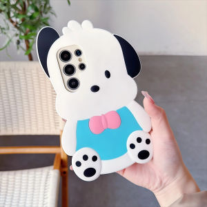 Sanrio | Cute 3D Cartoon Bow Pochacco Phone Case For Samsung Galaxy S26 S25 S24 S23 S22 S21 Plus Ultra FE A33 A16 A15 A14 A24 Phone Cover