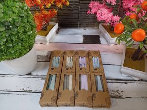 Souvenir Sendok Garpu Sumpit Travel Go Green Kemas Box Rustic Coklat