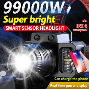 3 LED Headlight Flashlight Rechargeable Waterproof Zoom Induction Headlamp Outdoor Emergency Light