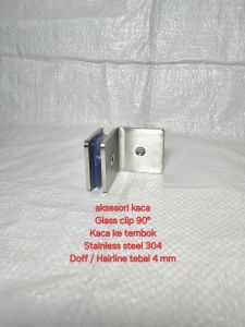 JEPIT KACA/GLASS CLIP 90%/KACA TEMBOK/SIKU KACA/SHOWER/KUBIKEL/KILAP/BLACK/DOFF/STAINLESS STEEL 304