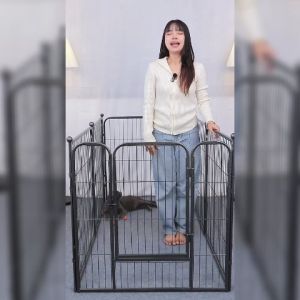 Petus คอก คอกสัตว์เลี้ยง DIY ขนาด 80x80 ซม. ซี่กรงห่าง 4 ซม. คอกประกอบ ขนาดใหญ่  รั้วกั้นสุนัข แข็งแรง ทนทาน Dog Playpen