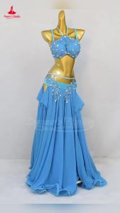 BellyDance Outfit Set for Women Senior AB Stones Bra Top+chiffon Long Skirt 2pcs Adult Oriental Dancing Performance Clothing