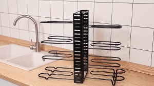 HAHABABY Kitchen Pot Rack Organizers 8 Layer Adjustable Pot Lid & Pans Storage with 3 DIY Methods Space Saving