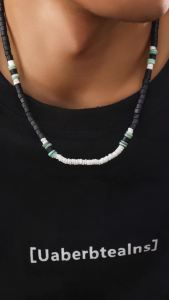 Vintage Beach Boho Surfer Coconut Wooden Chain Necklace for Men Simple Geometric Tribal Ethnic Beads Choker Neck Accessories New