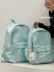 Japanese Style Dual-Shoulder Backpack for Junior High School Girls Waterproof Nylon Casual Travel Hiking Bag with Zipper