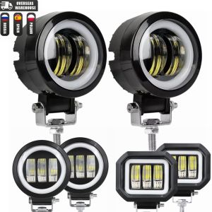 LED Fog Lamp Driving Daytime Off Road Led Light Headlight 3 20W Motorcycle Halo Lamps For Jeep ATV 12V 24V SUV Worklight Beams