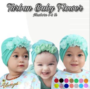 topi bayi flower . turban bayi bunga/ baby / kids / anak / kupluk / ciput / turban Always Barokah Store