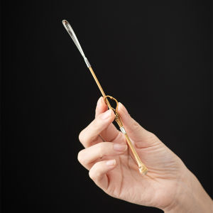 Handmade Natural Bamboo Branch Tea Spoon Alloy Tea Shovel Zen Style Kung Fu Tea Set Tea Ceremony Accessories Single Piece