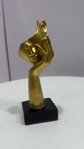 Golden Miniature Mask Sculpture - Home Resin Decorative Figurine Study Bedroom and Living Room Desktop Decorations