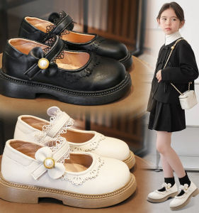 Princess Style Soft Bottom Kids Shoes Spring Summer Casual round Toe Rubber Outsole PU Leather Upper Girls Loafers