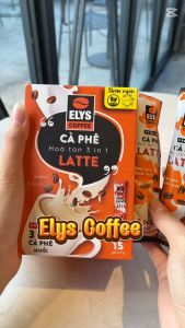 |Tặng 1 ly thủy tin cao cấp | Elys Coffee - Cà phê hòa tan latte muối 3 in 1 - Hộp 255G x 15 túi