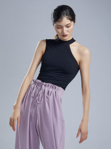 CHENWU | Asymmetric High Neck Sleeveless Top Dancing Costume