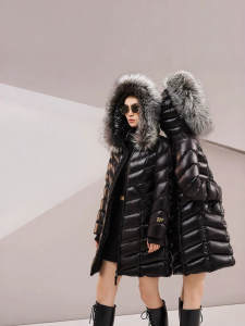 Guvet | High-End Black Fur-Collar Winter Insulated Slimming Long Womens Down Jacket