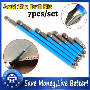 【Local delivery】 3pcs 7Pcs S2 Anti Skid Batchhead Electric Drill Bit Hex Shank PH2 Cross Head Mag-netic Screwdriver Drill Bit Hand Tool 25/50/150mm Blue-Drill-Bit