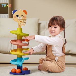 TEMI 7/5/3 Layer Rolling Slide Ball Track Tower for Baby Puzzle Rolling Baby Toys Fun Track Slide Ball Tower