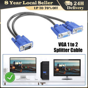 VGA Splitter Cable 1080P Dual VGA Monitor Y Cable 1 Male To 2 Female Adapter Cable for Screen Duplication for Projectors HDTVs