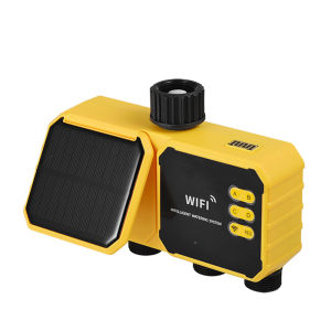 juan juan | 1/2/4 Outlets Garden Solar Irrigation Timer Solar WiFi Smart Water Timer Independent Control Automatic Irrigation System IPX6