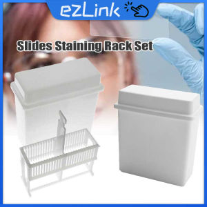 2 in 1 24 Slots Microscope Slides Staining Rack Dish Set