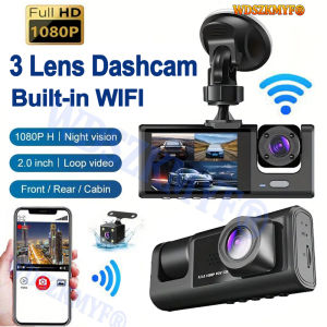 WIFI APP 3Channel Car DVR 1080P Dash Cam for Cars Dual Len car recording camera Optional Rear View Camera Car accessory