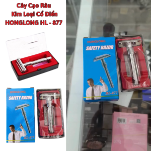 Cây cạo râu kim loại sử dụng dao lam HONGLONG có hộp đựng tiên dụng.