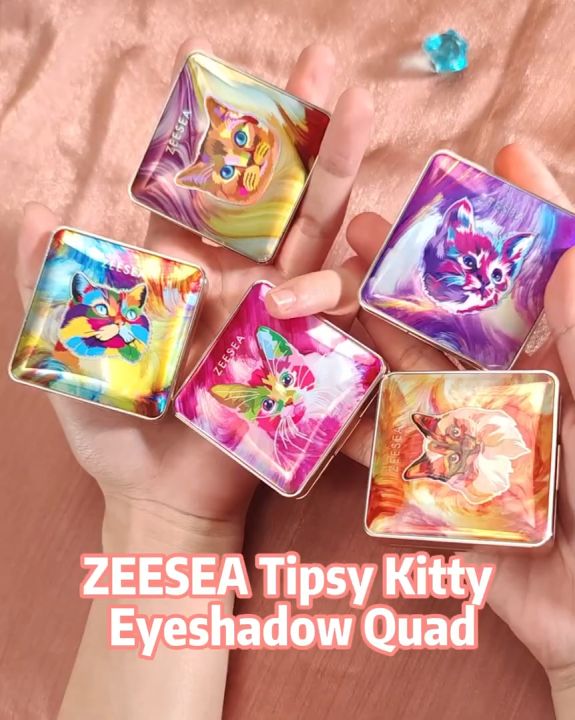 ZEESEA Tipsy Kitty Eyeshadow Quad 滋色幻彩璀璨动物四色眼影 珠光哑光迷你眼影盘 | Lazada