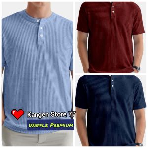 Kangen Store 77 Kaos Wafers Waffle Premium Lengan Pendek Paket Murah 3 pcs  Atasan Pria Best seller Terbaru
