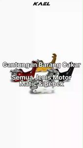 Gantungan Barang Cakar Robot Motor Variasi Bebek-Matic Cantolan-Cantelan Baut-Baud Merah-Biru-Silver-Hitam-Gold-Emas Beat FI-F1-Pop-eSP/Vario 110-125-150/Mio-M3-Z-S/Soul GT/X-Ride/Scoopy/Spacy/Supra-X-125-Fit/Blade/Revo-Absolute Honda-Yamaha-Suzuki
