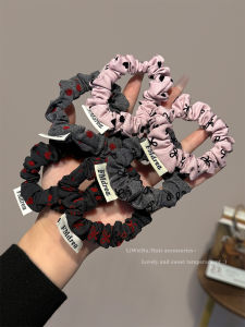 ยางรัดผมลายจุดสีเทาเทาสูง สำหรับผู้หญิง เครื่องประดับผมสไตล์เกาหลี ยางรัดผมแบบลำลอง ยางยืด ยางรัดผมแบบลำลอง