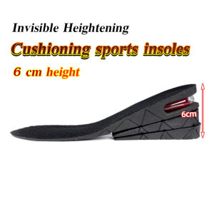 LoviRa 6cm Height Increase Insoles 3-layer Air Cushion Heel Insert Lift Shoes Insole for Men and Women
